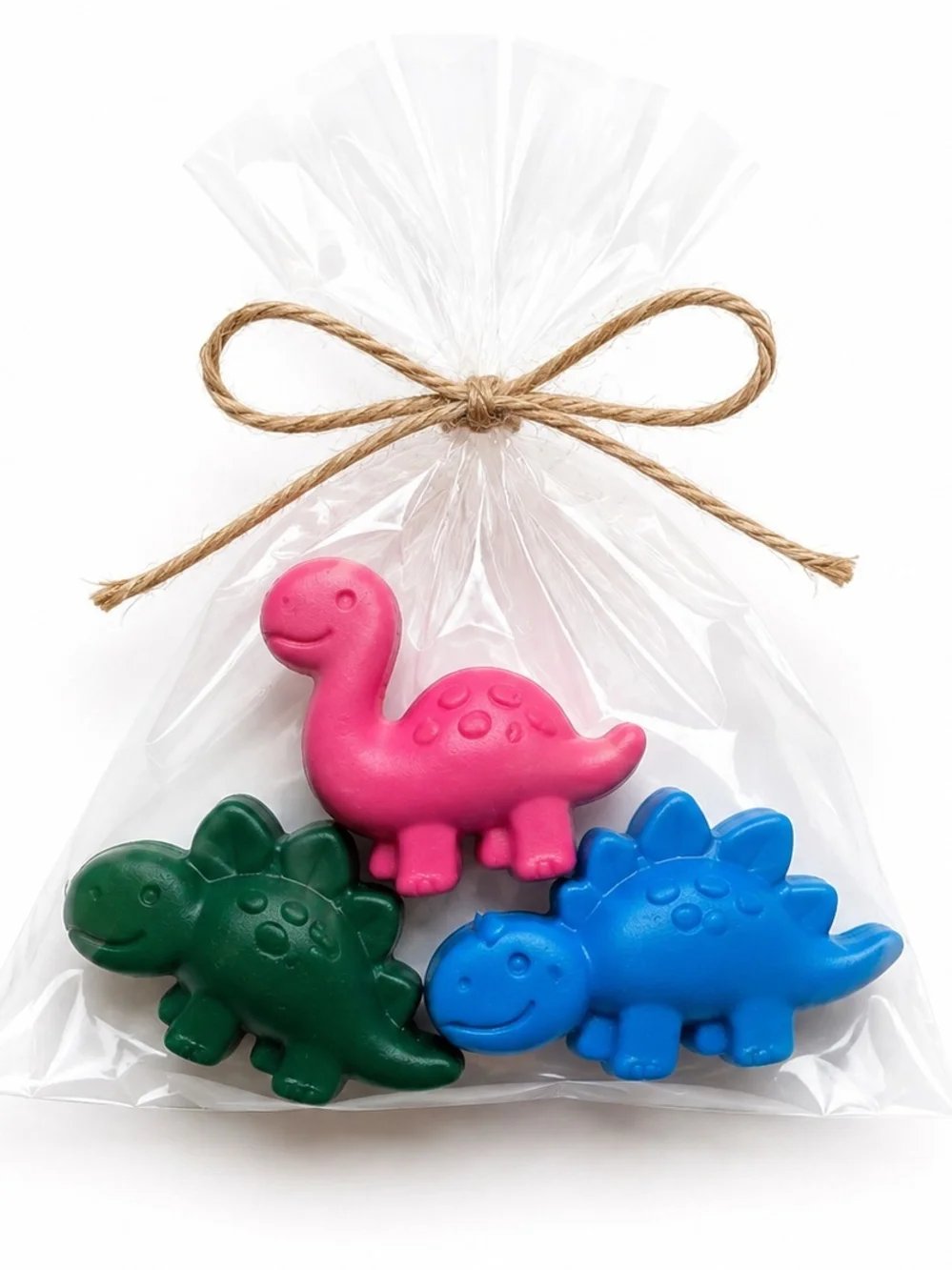Set of 3 Handmade Dinosaur Crayons for Party Favors/Gifts